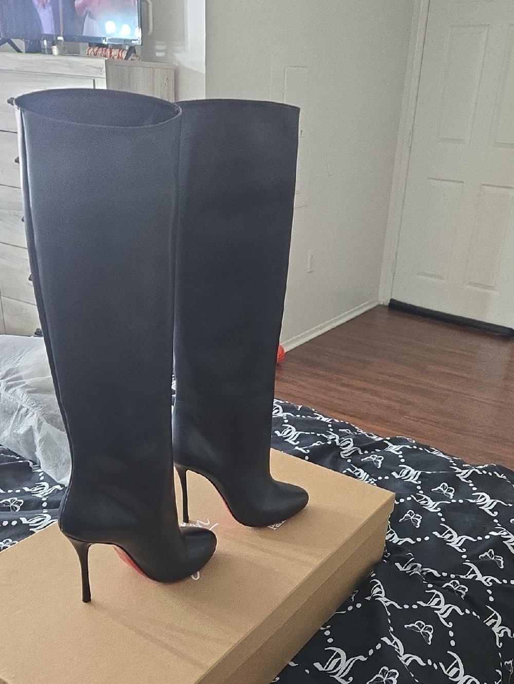 Christian Louboutin Black Over-the-Knee Stiletto Boots